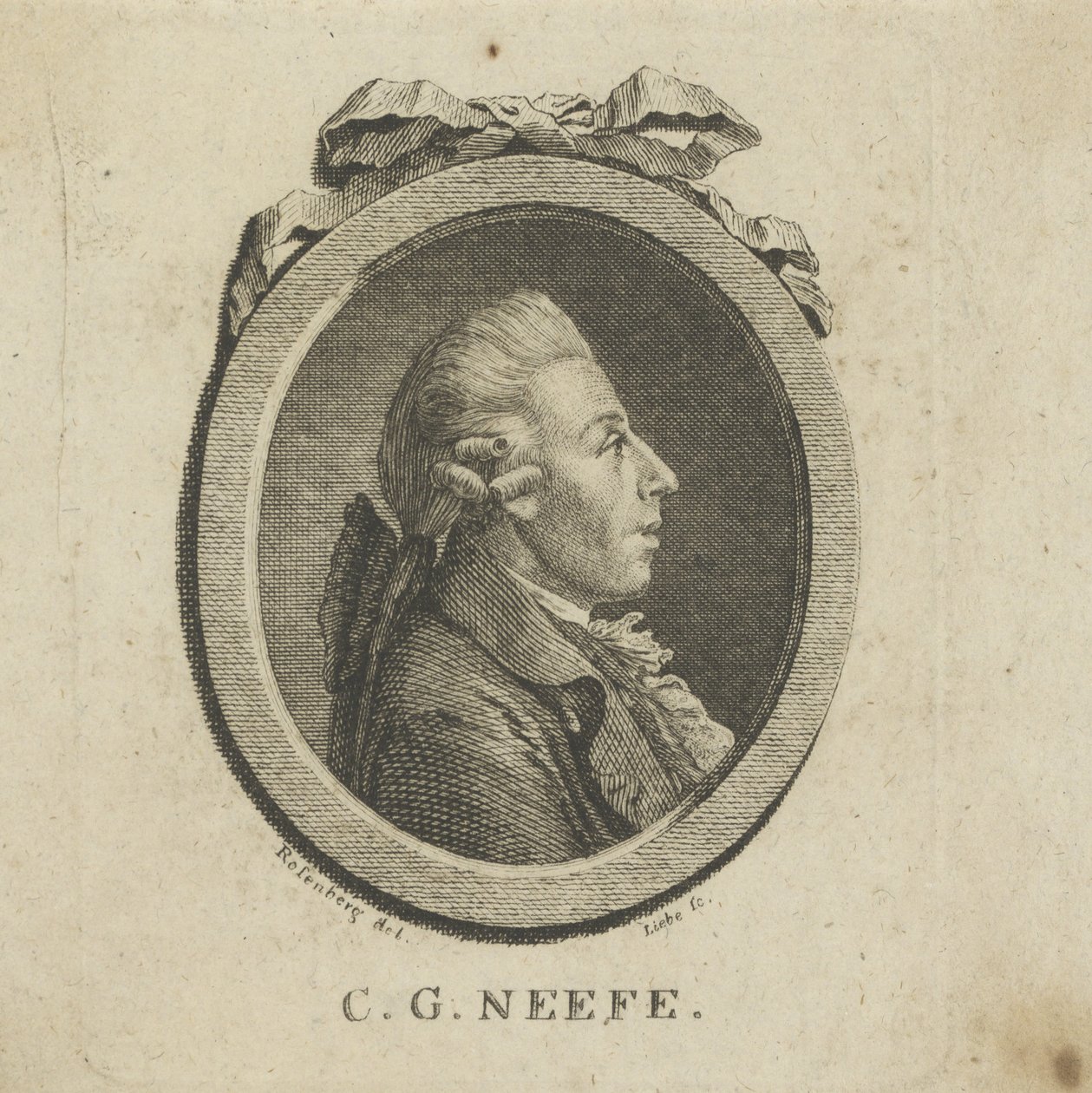 Portret van de componist Christian Gottlob Neefe door Gottlob August Liebe