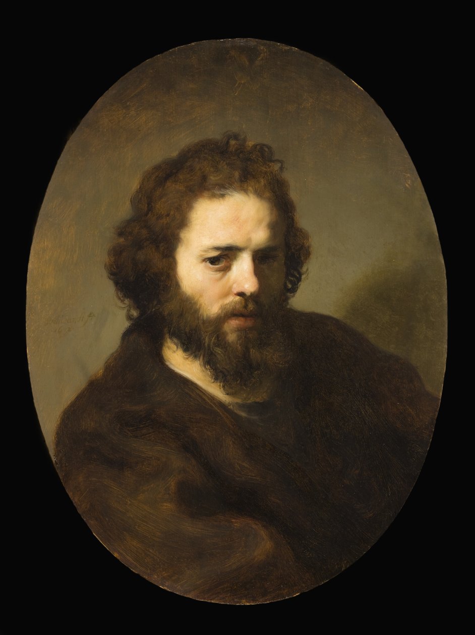 Portret van een bebaarde man door Govaert Flinck