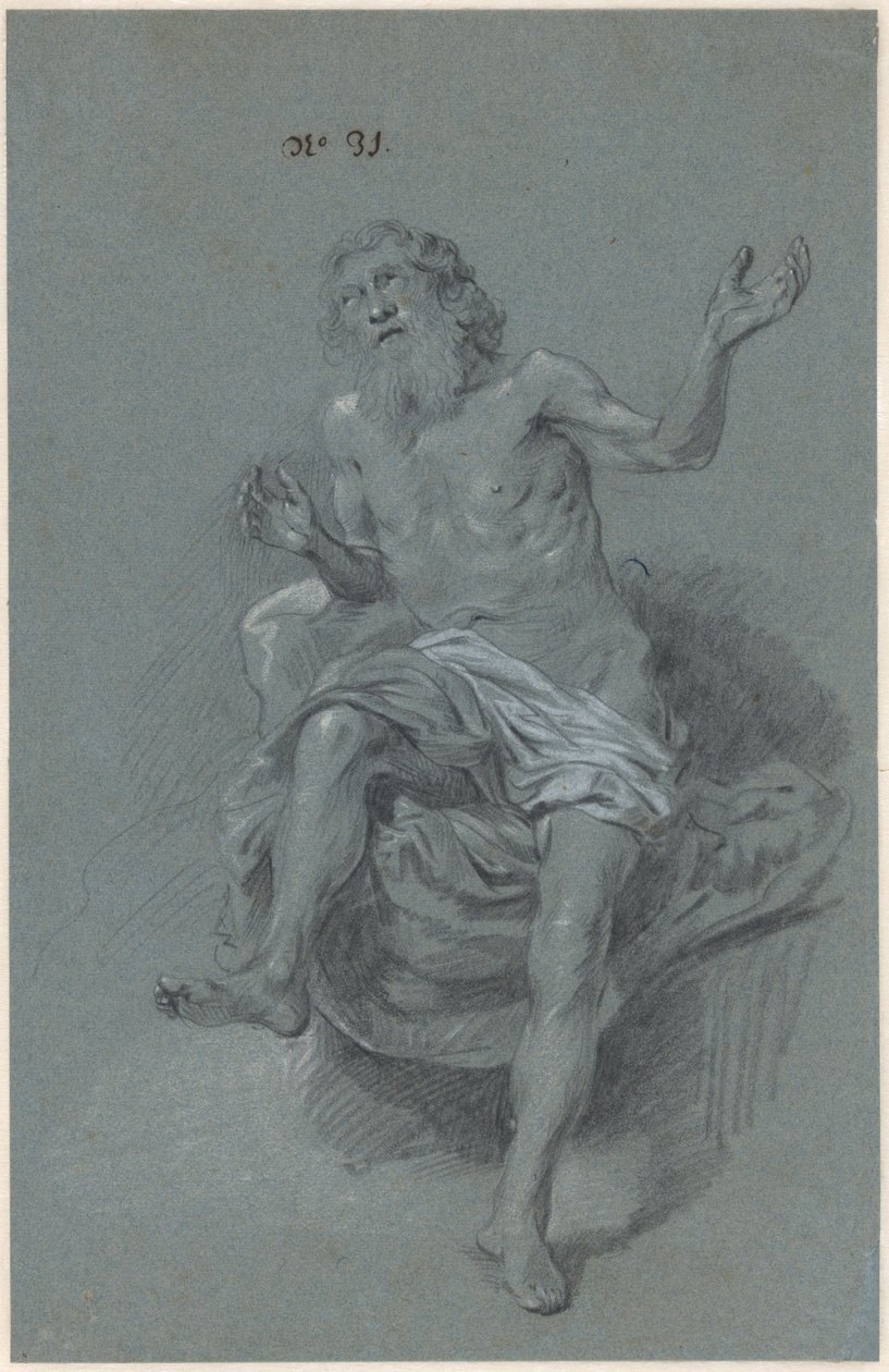 Zittende oude man door Govert Flinck (attributed to)
