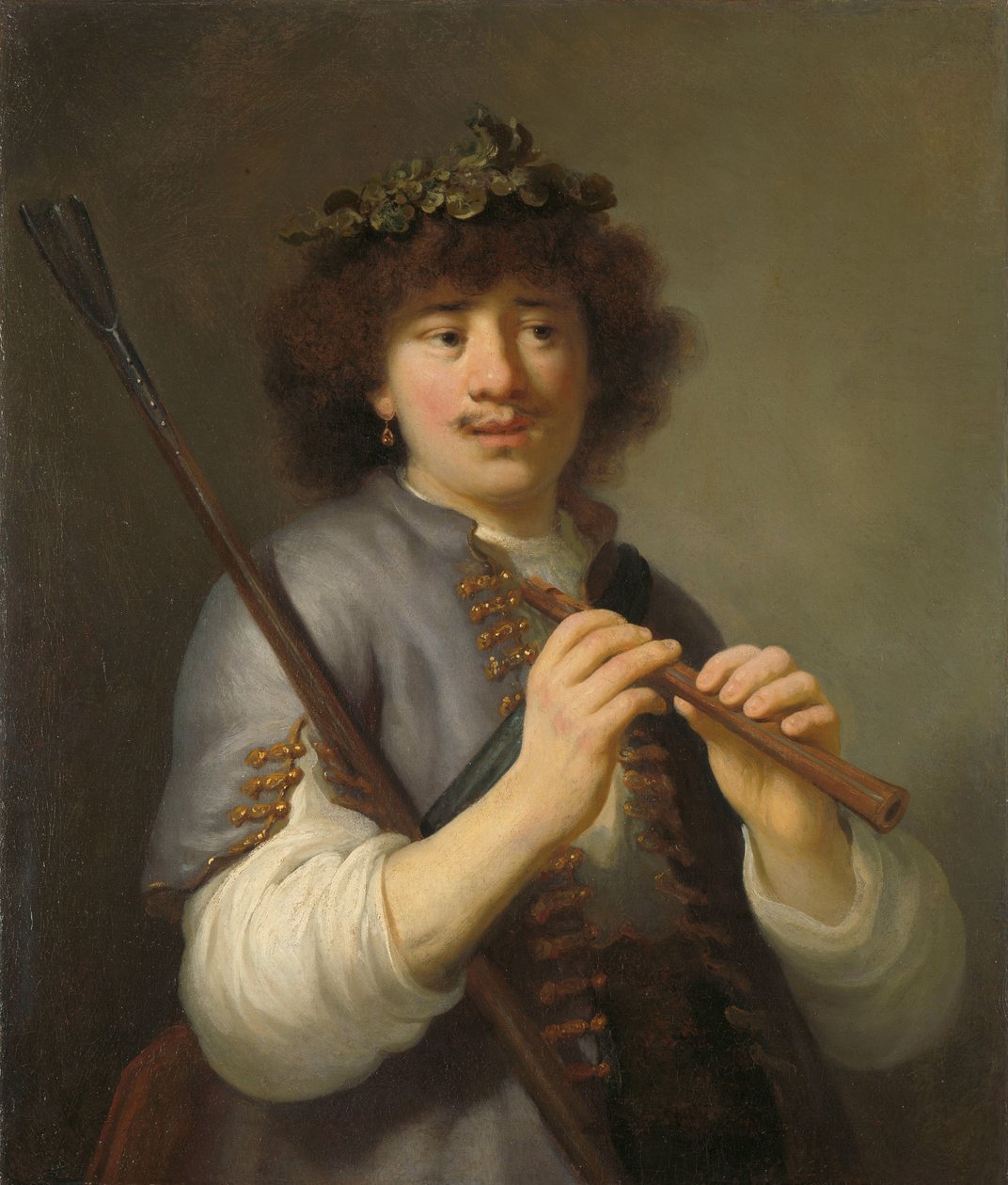 Rembrandt als Herder met Staf en Fluit door Govert Flinck