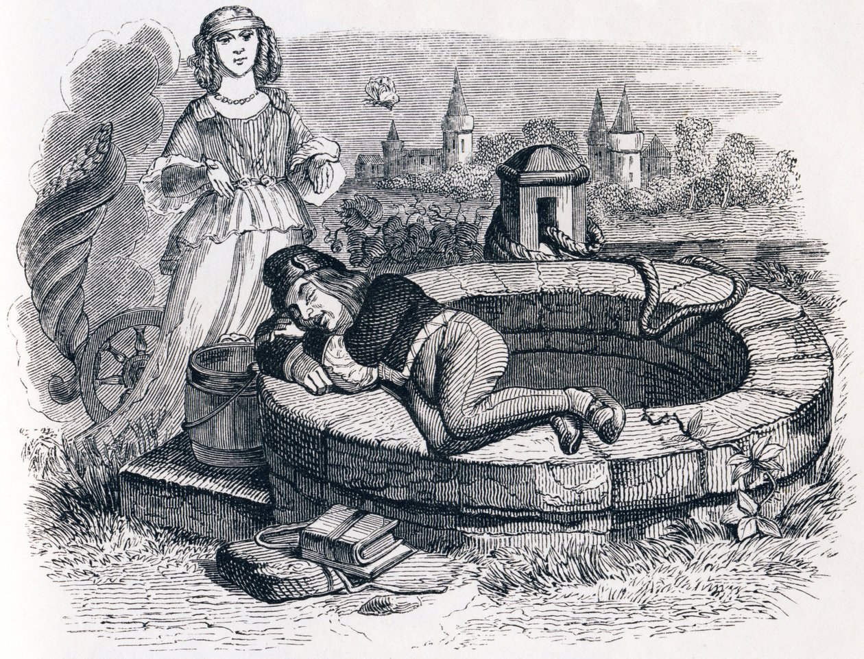 Het fortuin en het kind - Fabels van La Fontaine door Grandville