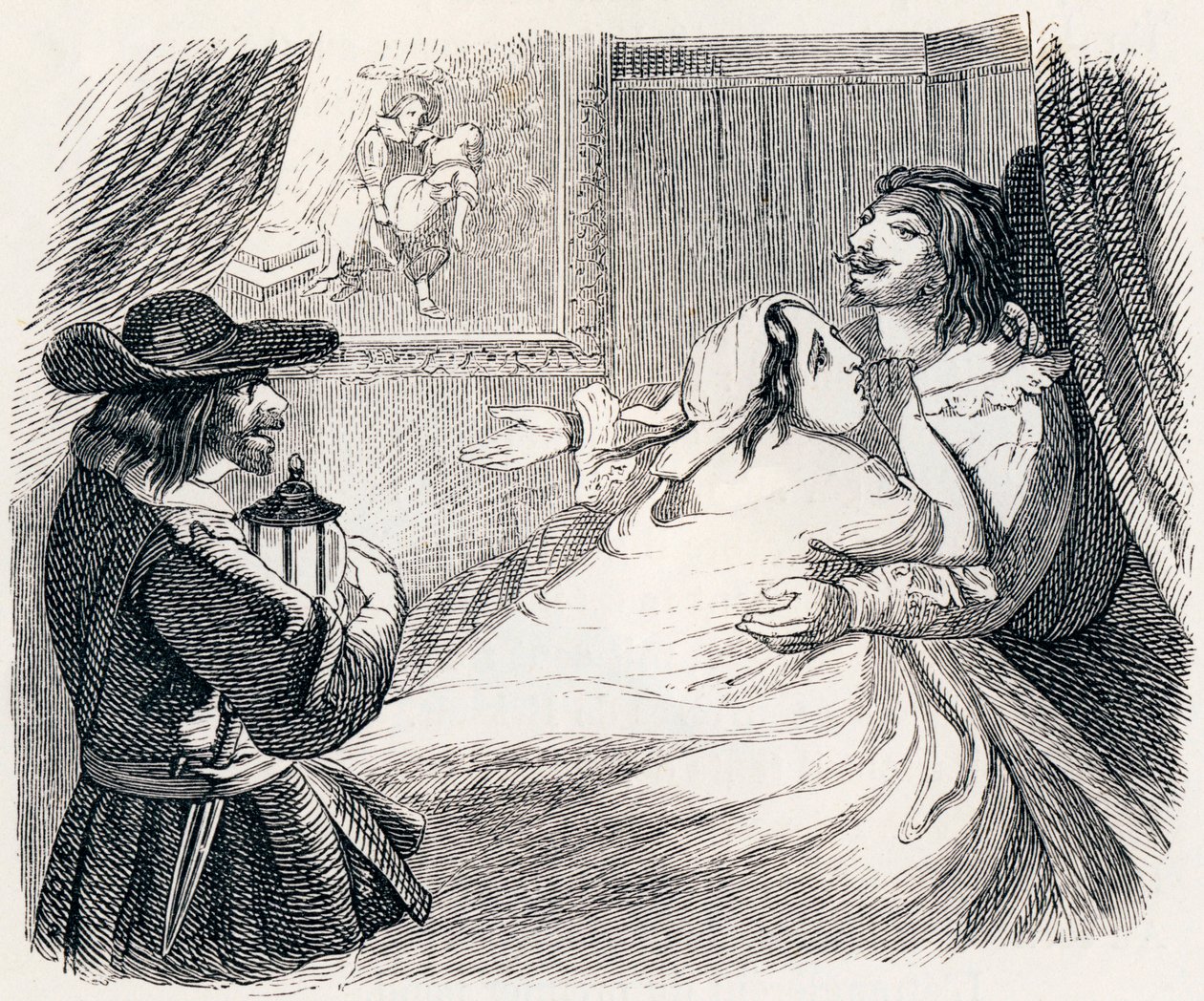 De echtgenoot, de vrouw en de dief - Fabels van La Fontaine door Grandville