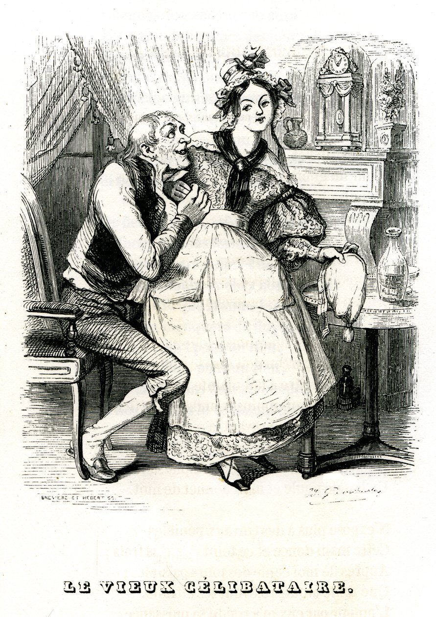 De Oude Vrijgezel door Grandville (1803 47)