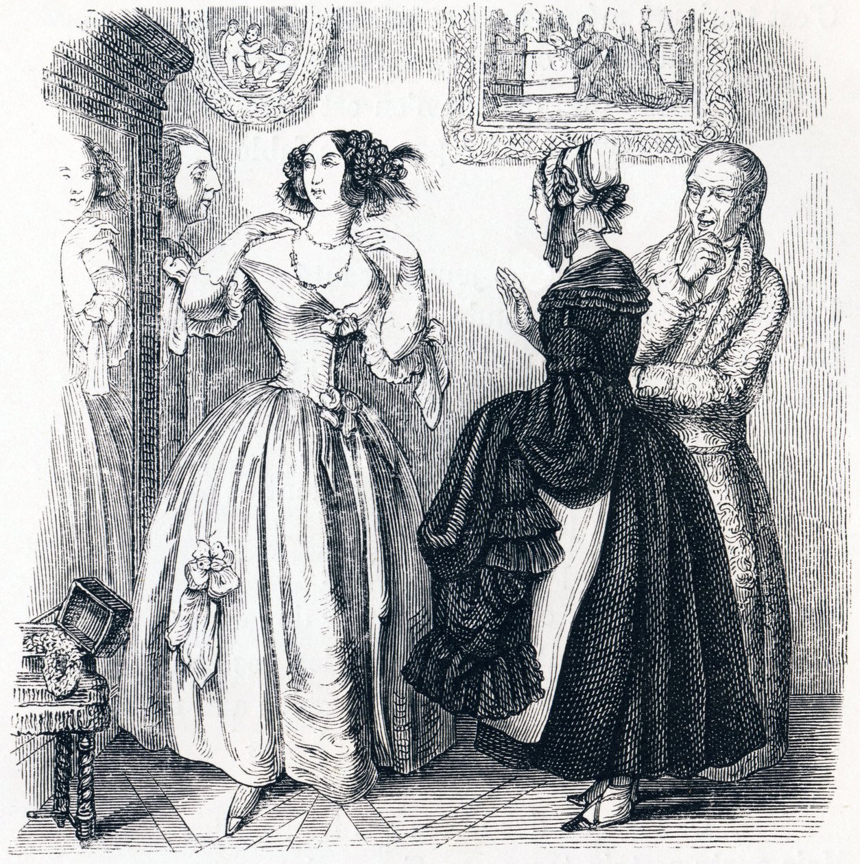 De jonge weduwe - Fabels van La Fontaine door Grandville