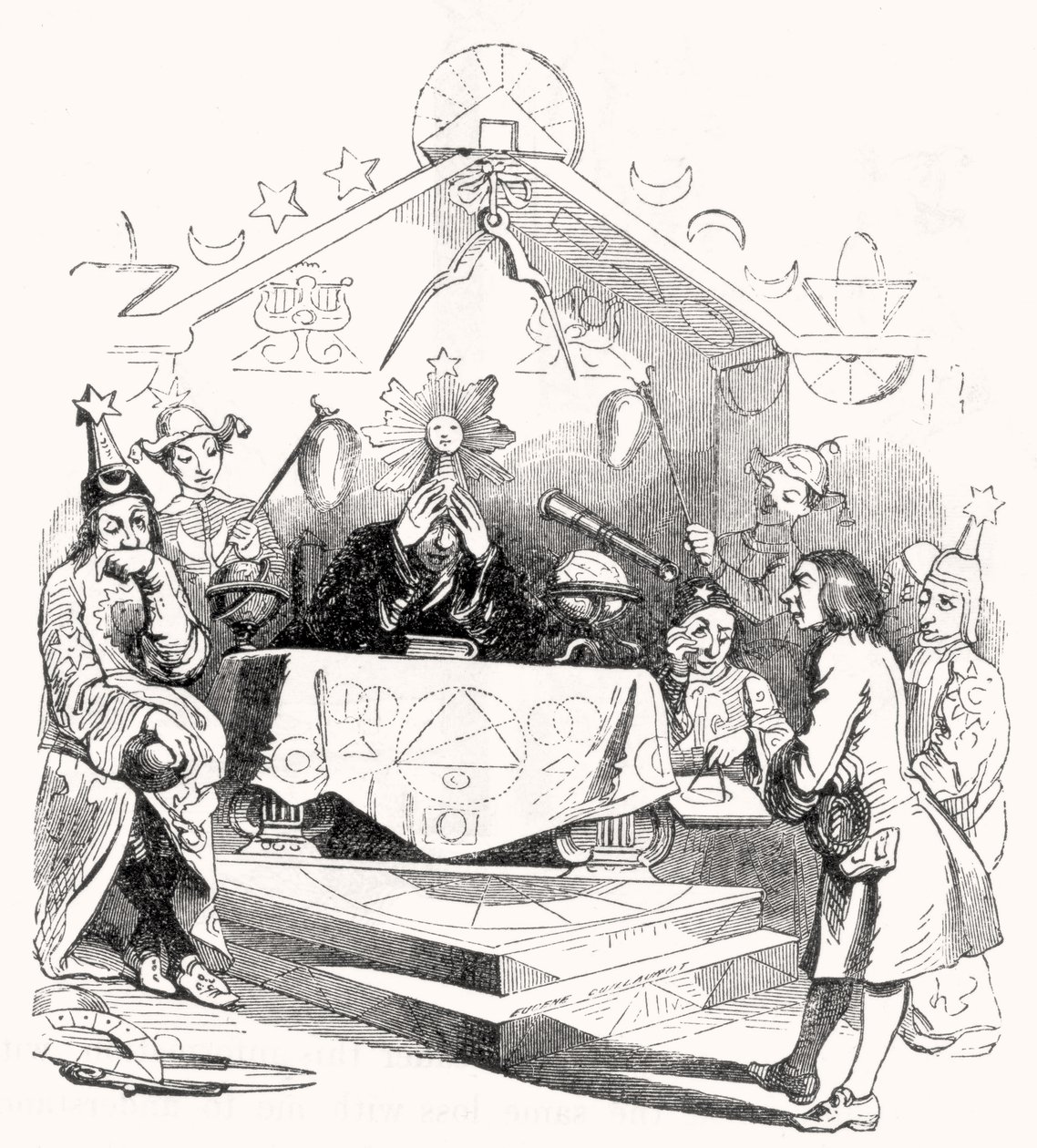 Gulliver voor de Koning van Laputa door Grandville