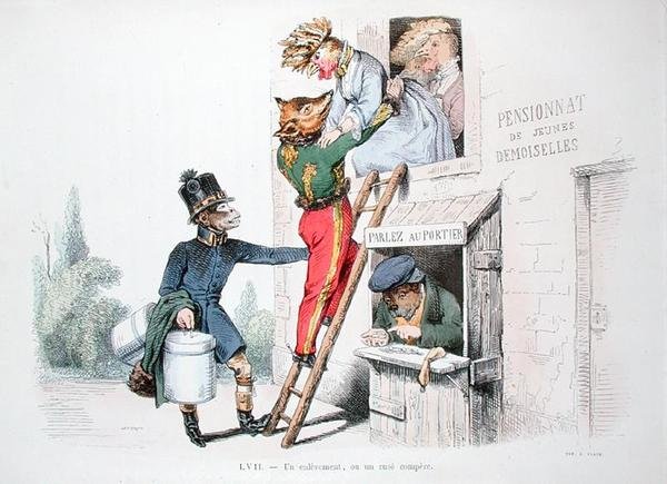 De Ontvoering of De Listige List, karikatuur uit de serie 