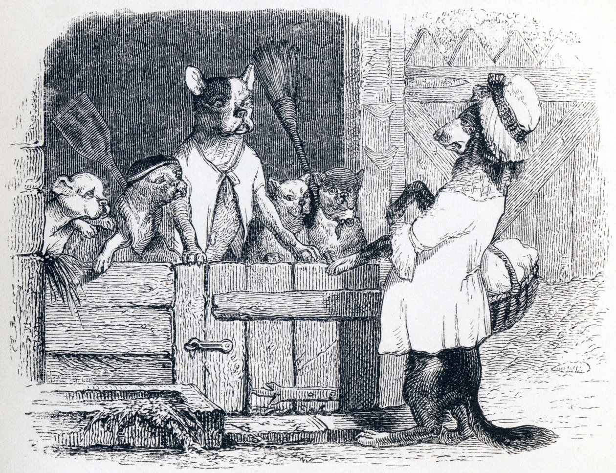 De luis en zijn metgezel - Fabels van La Fontaine door Grandville