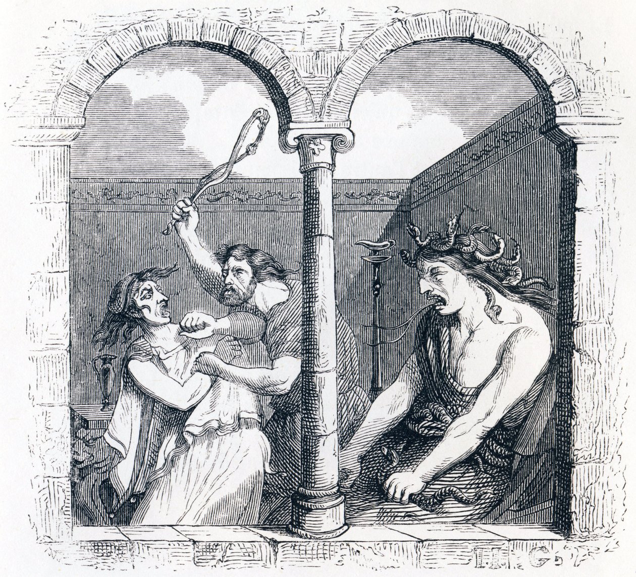 De onenigheid - Fabels van La Fontaine door Grandville