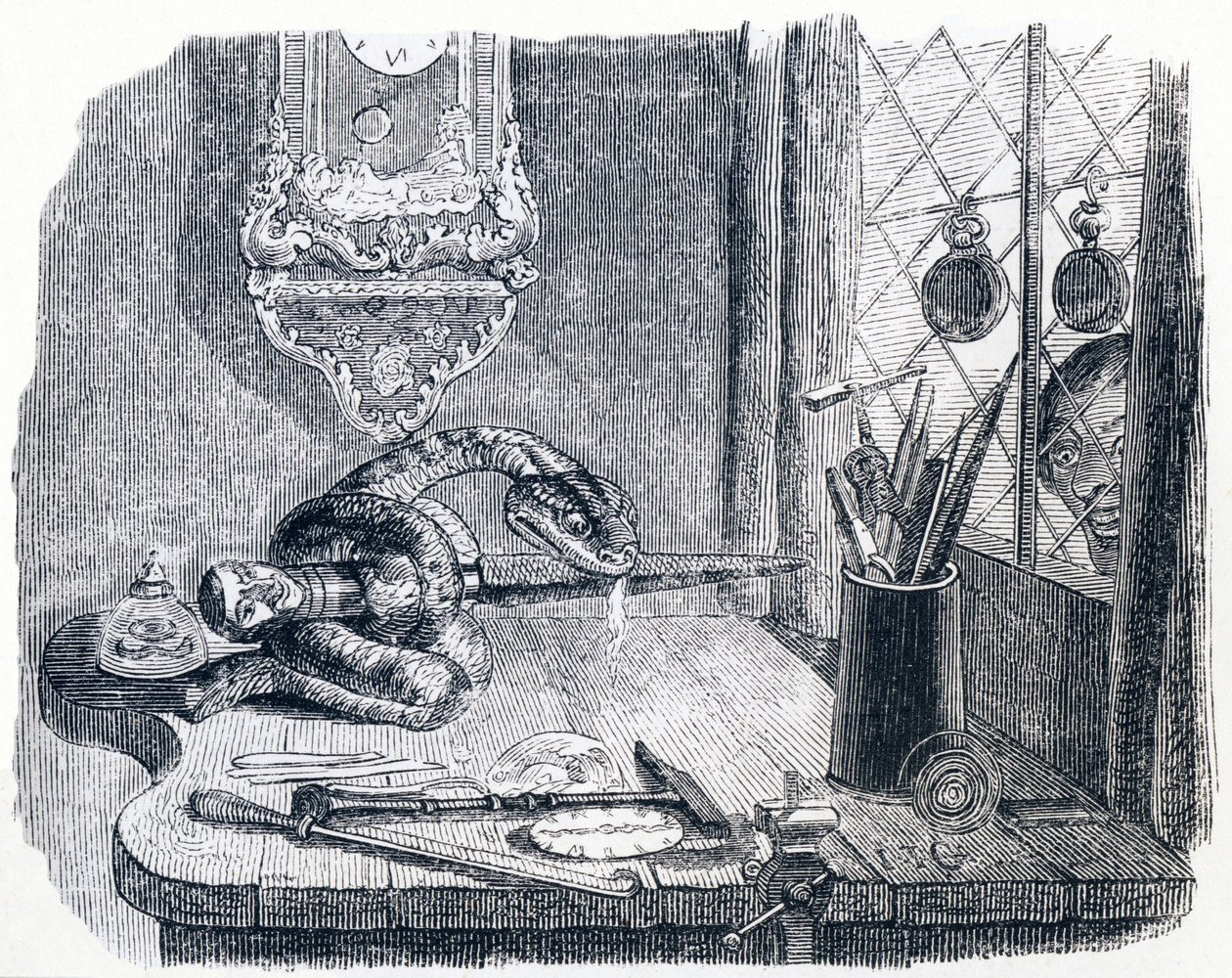 De slang en de vijl - Fabels van La Fontaine door Grandville