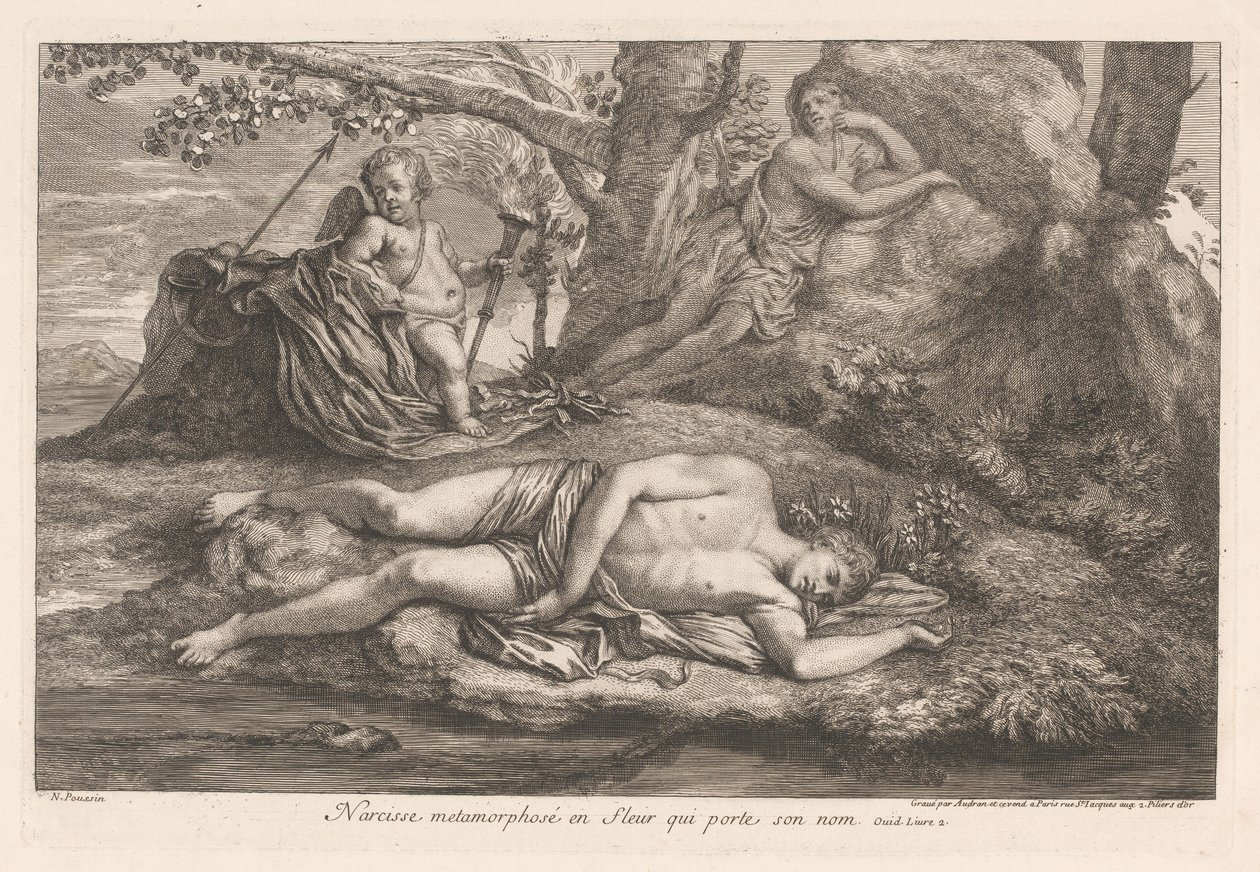Narcissus en Echo door Gérard Audran