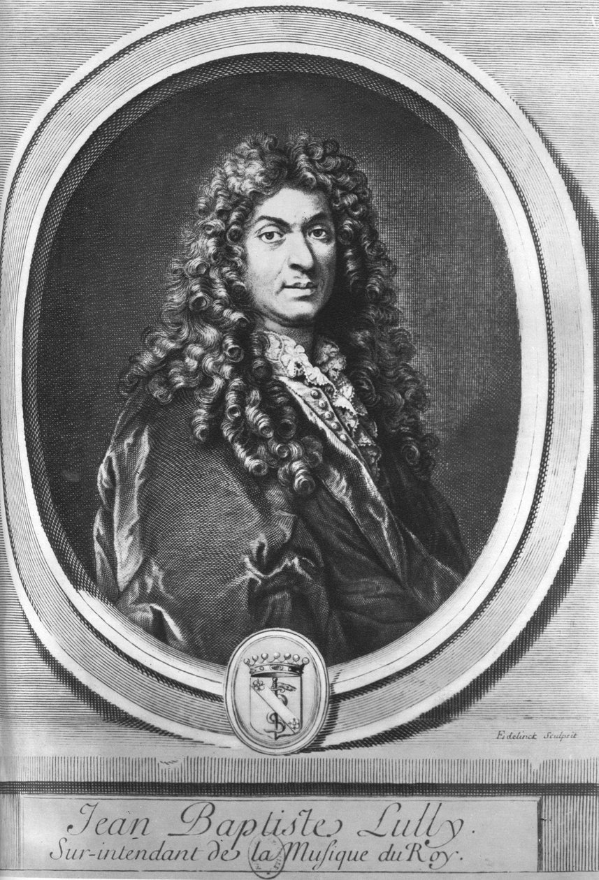 Jean-Baptiste Lully, in Florence geboren Franse componist door Gérard Edelinck