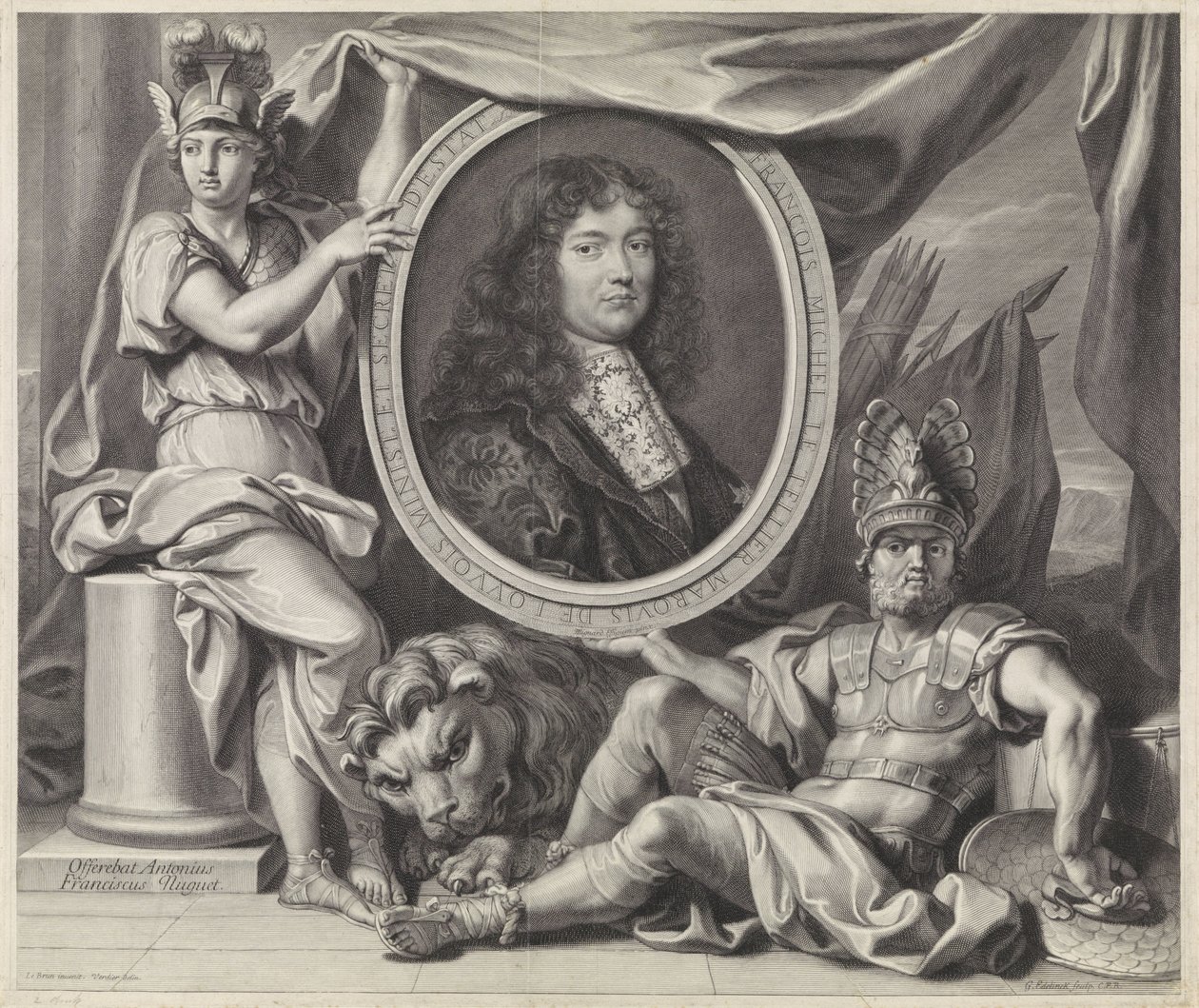 Portret van François-Michel Le Tellier door Gérard Edelinck