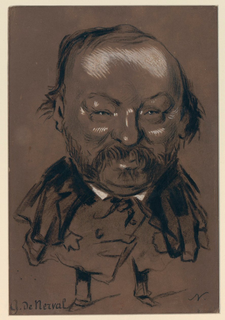 Gérard de Nerval - karikatuur door Nadar door Gerard de Nerval