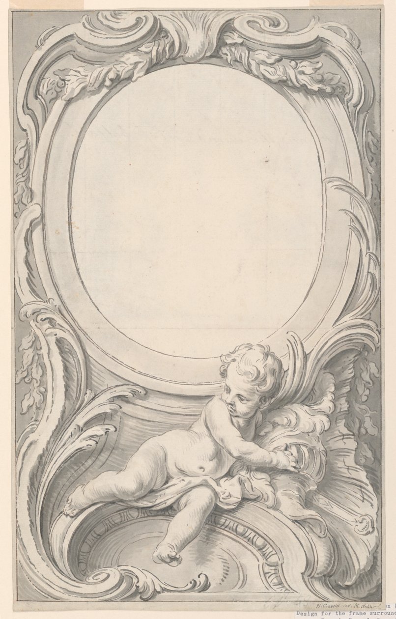 Ontwerp voor omlijsting van het portret van Francis Russell, tweede graaf van Bedford door Gravelot