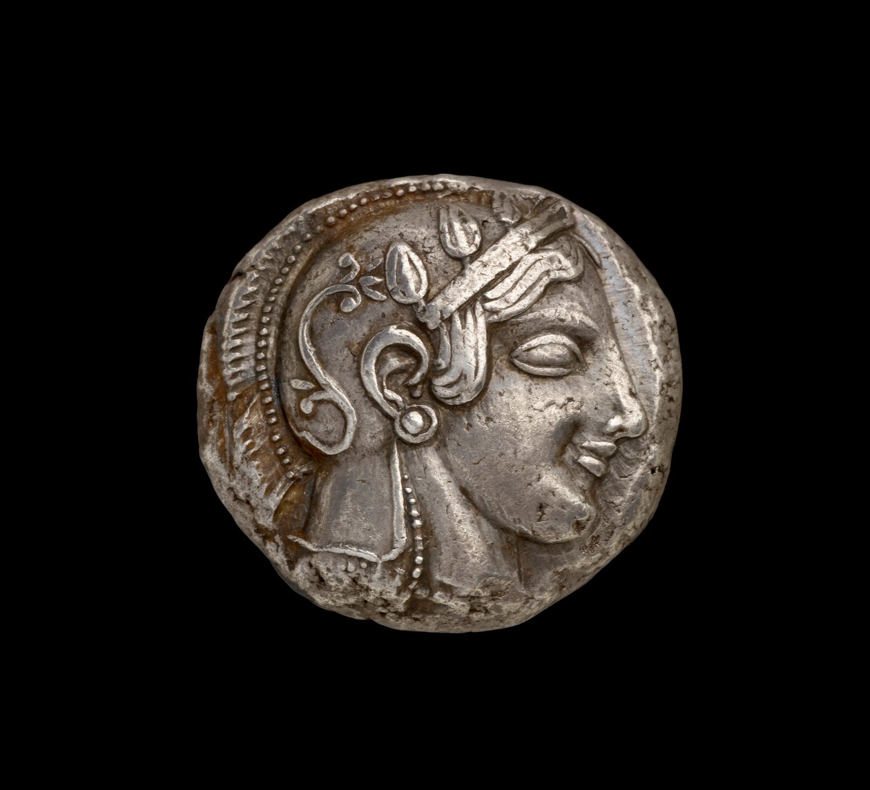 Athena-munt, voorzijde met afbeelding van het hoofd van Athena, ca. 440 v.Chr. door Greek