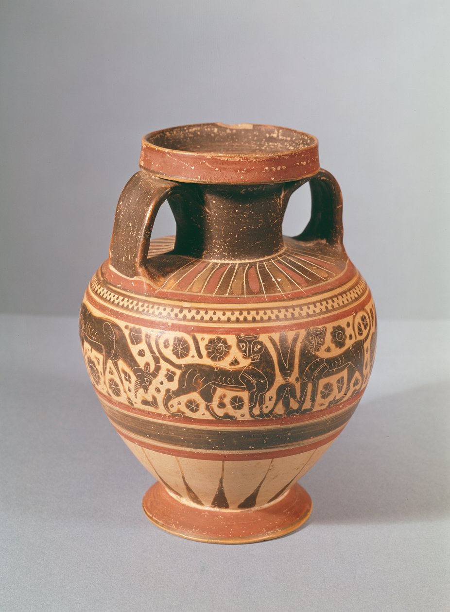 Korintische stijl amphora, c.600 v.Chr. door Greek