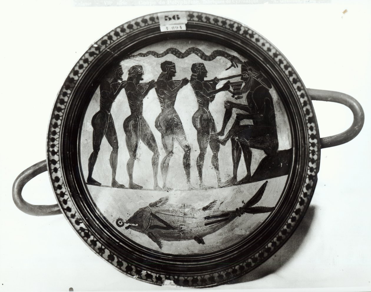 Beker met afbeelding van Odysseus en zijn metgezellen die Polyphemus verblinden door Greek