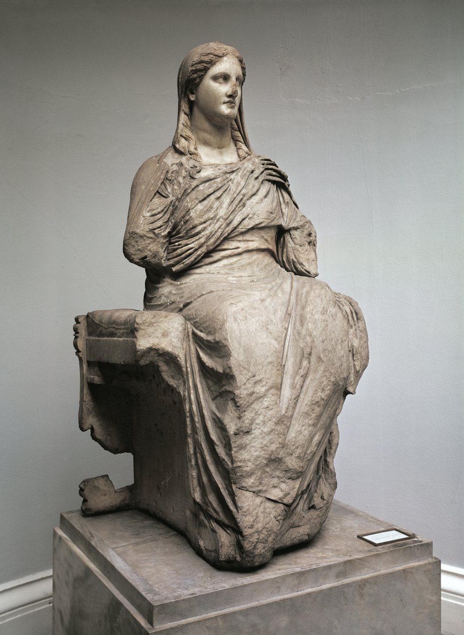 Demeter, standbeeld uit Knidos, Klein-Azië, ca.350 v.Chr. door Greek