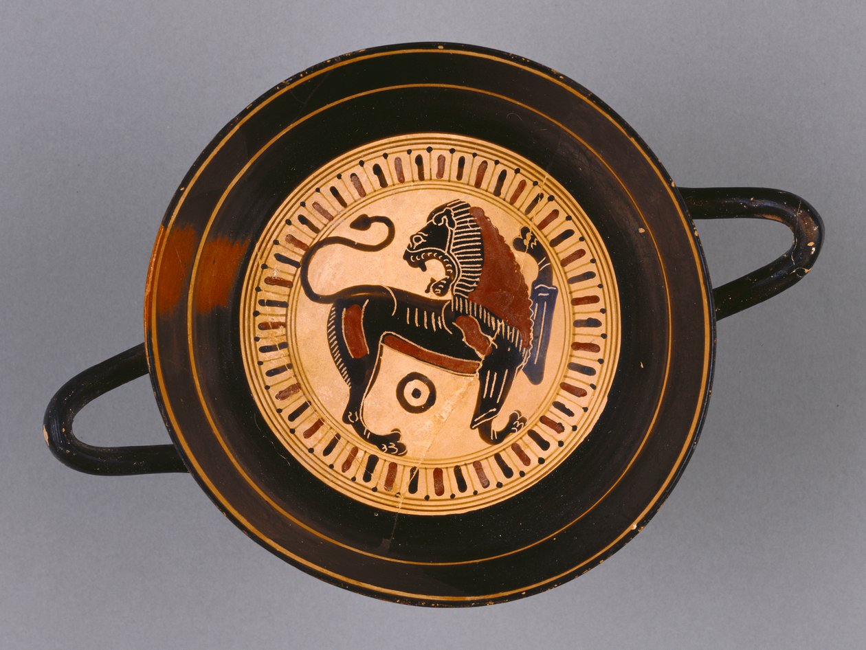 Laconische Zwartfiguur Kylix toegeschreven aan Hunt schilder, c.540 v.Chr. door Greek