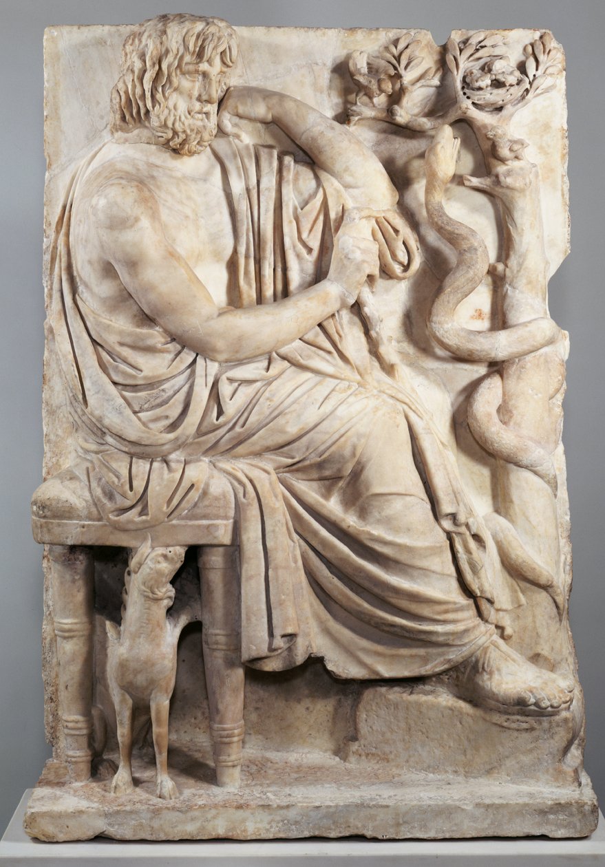 Reliëf met een zittende man (De Lansdowne Homer), c.75 v.Chr. door Greek