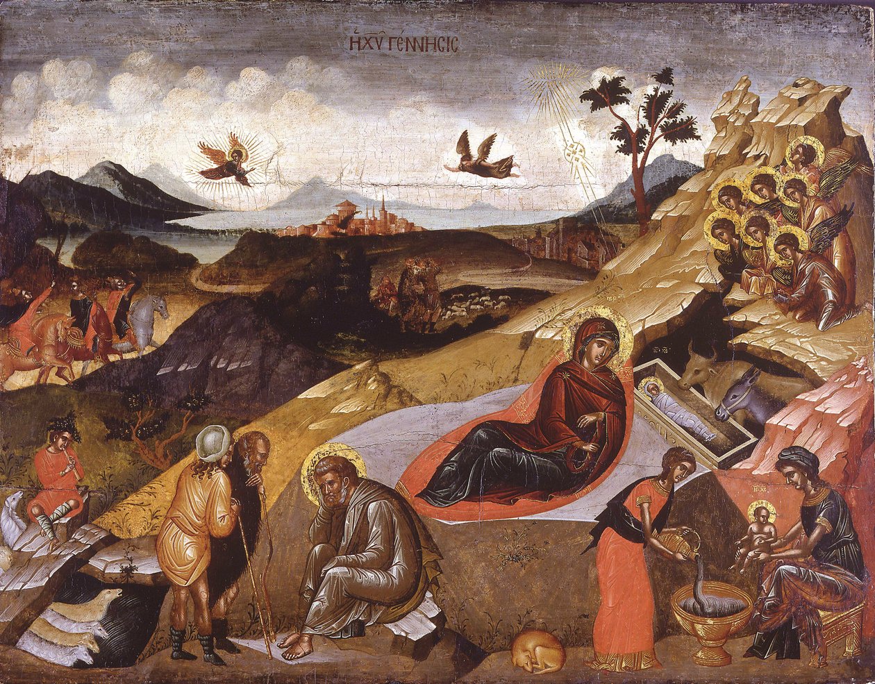 De geboorte van Christus door Greek icon