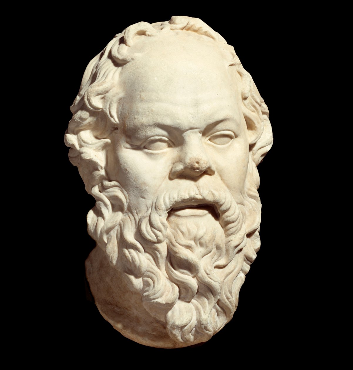Marmeren buste van de Griekse filosoof Socrates na het origineel van Lysippe door Greek or Roman