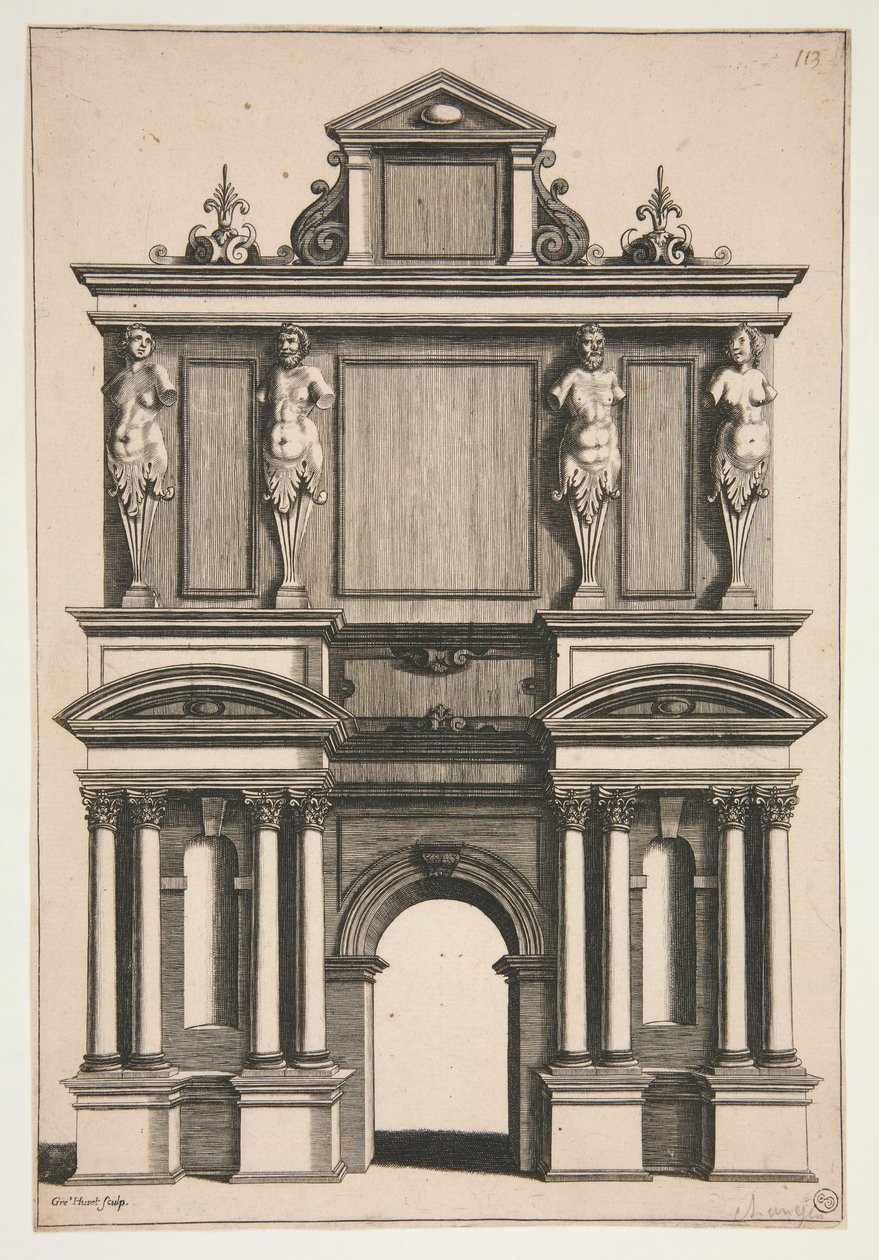 Ontwerp voor een Boog met Vier Term Figuren door Gregoire Huret