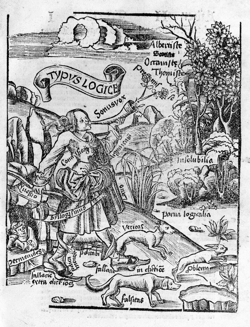 Vrije Kunsten: Logica - in “Margarita Philosophica” door Gregor Reisch (1467-1525). Bale door Gregor Reisch