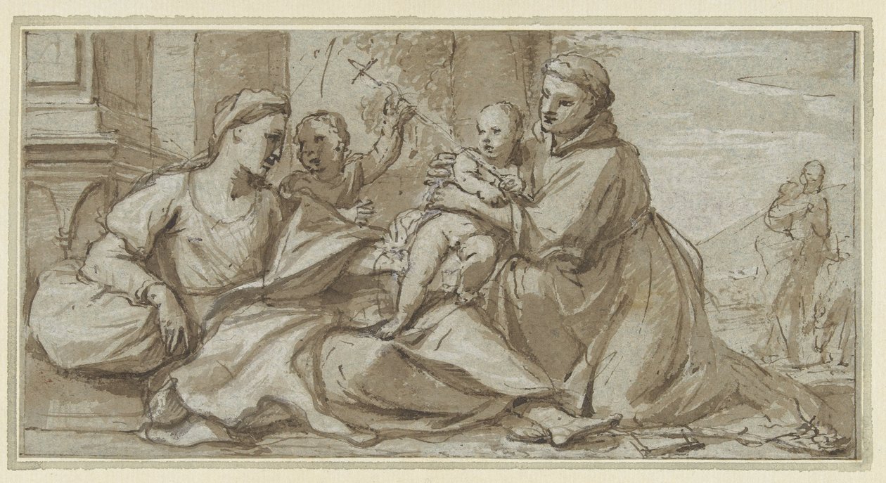 Maria met Christuskind, Johannes de Doper en H. Antonius van Padua door Gregorio Lazzarini
