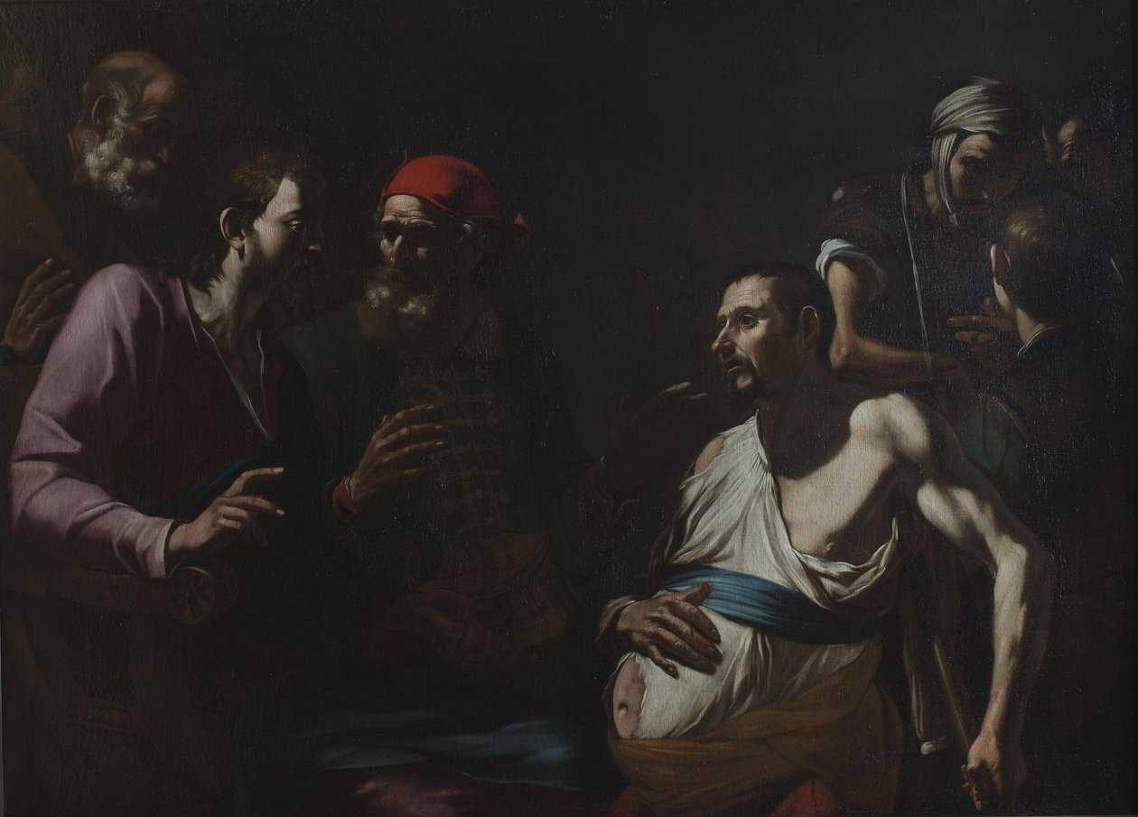 Genezing van een man met waterzucht, c.1630 door Gregorio Preti