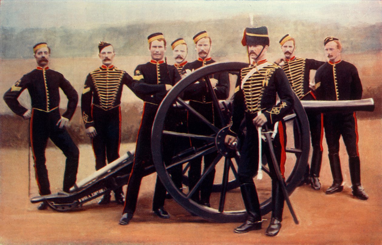 Sergeanten van de Royal Horse Artillery met een 12-ponder door Gregory and Co