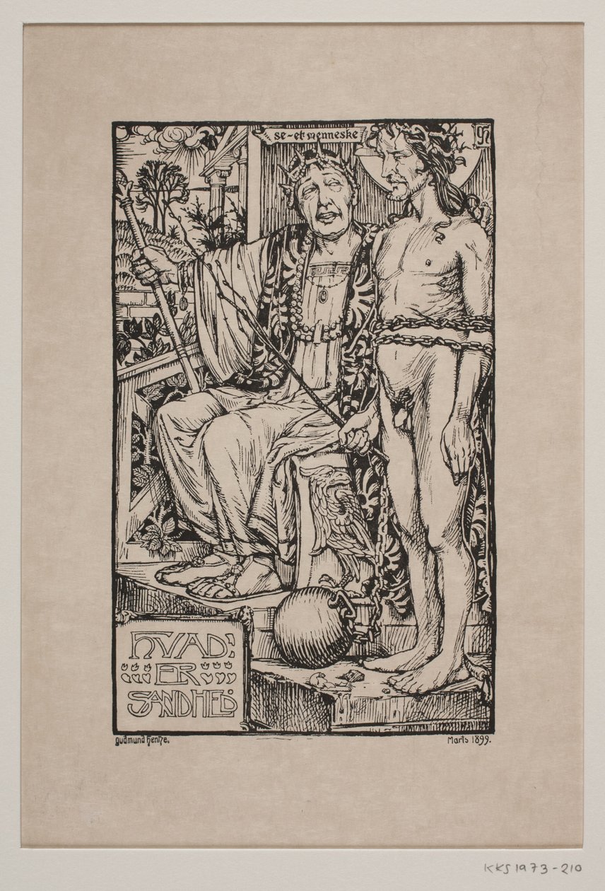 Christus voor Pilatus door Gudmund Hentze