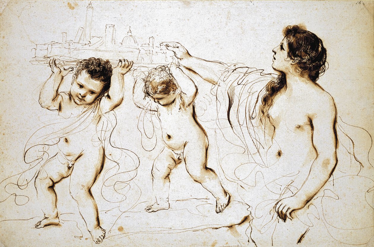 Het Embleem van de Stad Bologna, 1625 - 1629 door Giovanni Francesco Barbieri