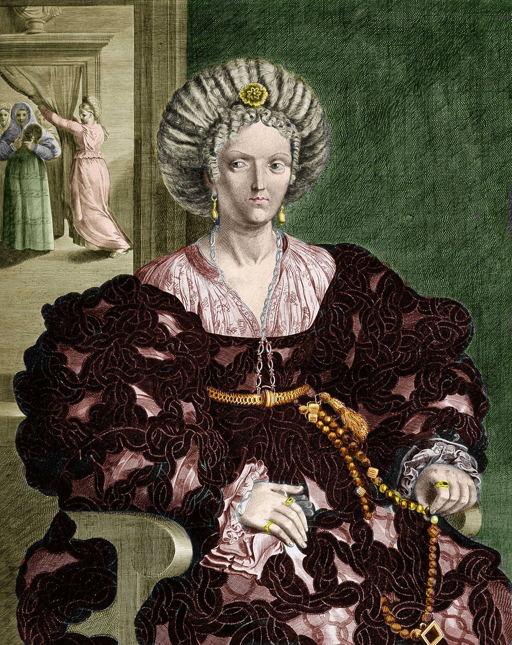 Portret van Lucrece Borgia, Italië door Guercino (1591 1666) (after)