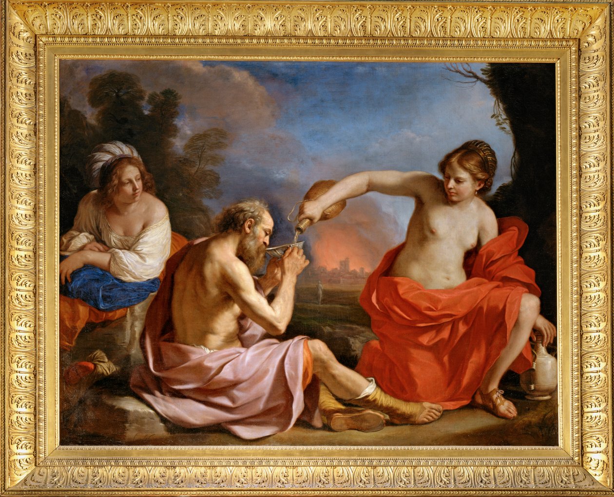 Loth et ses filles - Loth en zijn dochters ... door Guercino (1591-1666)