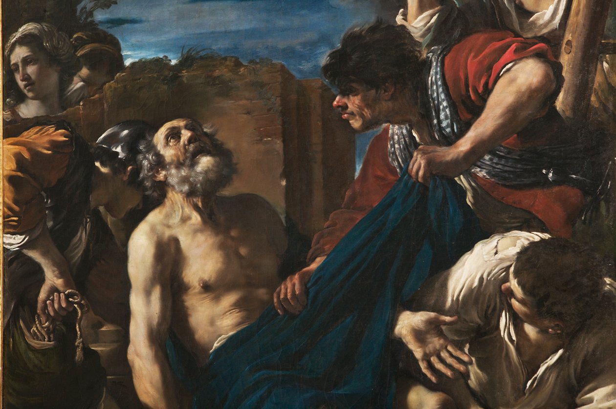 Het martelaarschap van St. Peter (detail) door Guercino (1591 1666)