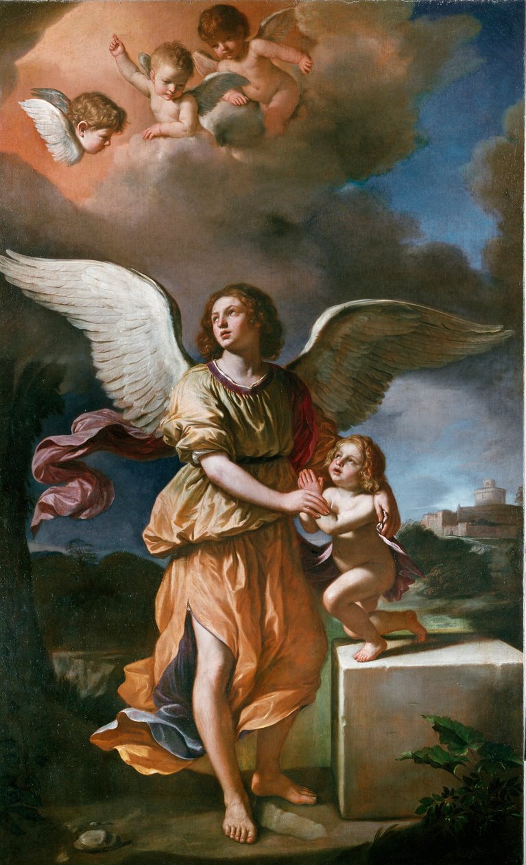 De Beschermengel door Guercino