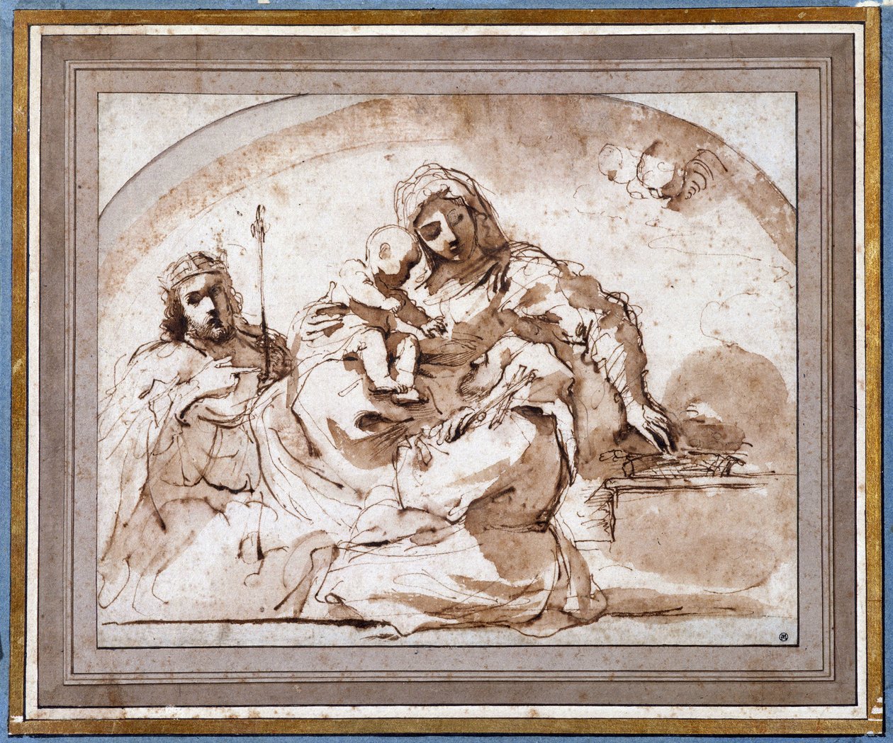 De Maagd met Kind met Sint-Louis en Sint-Franciscus door Guercino