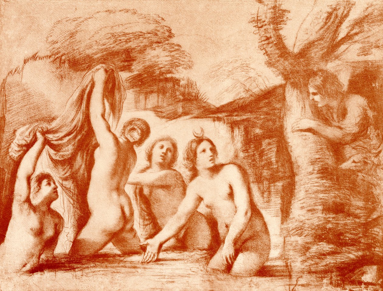 Diana en Actaeon door Guercino