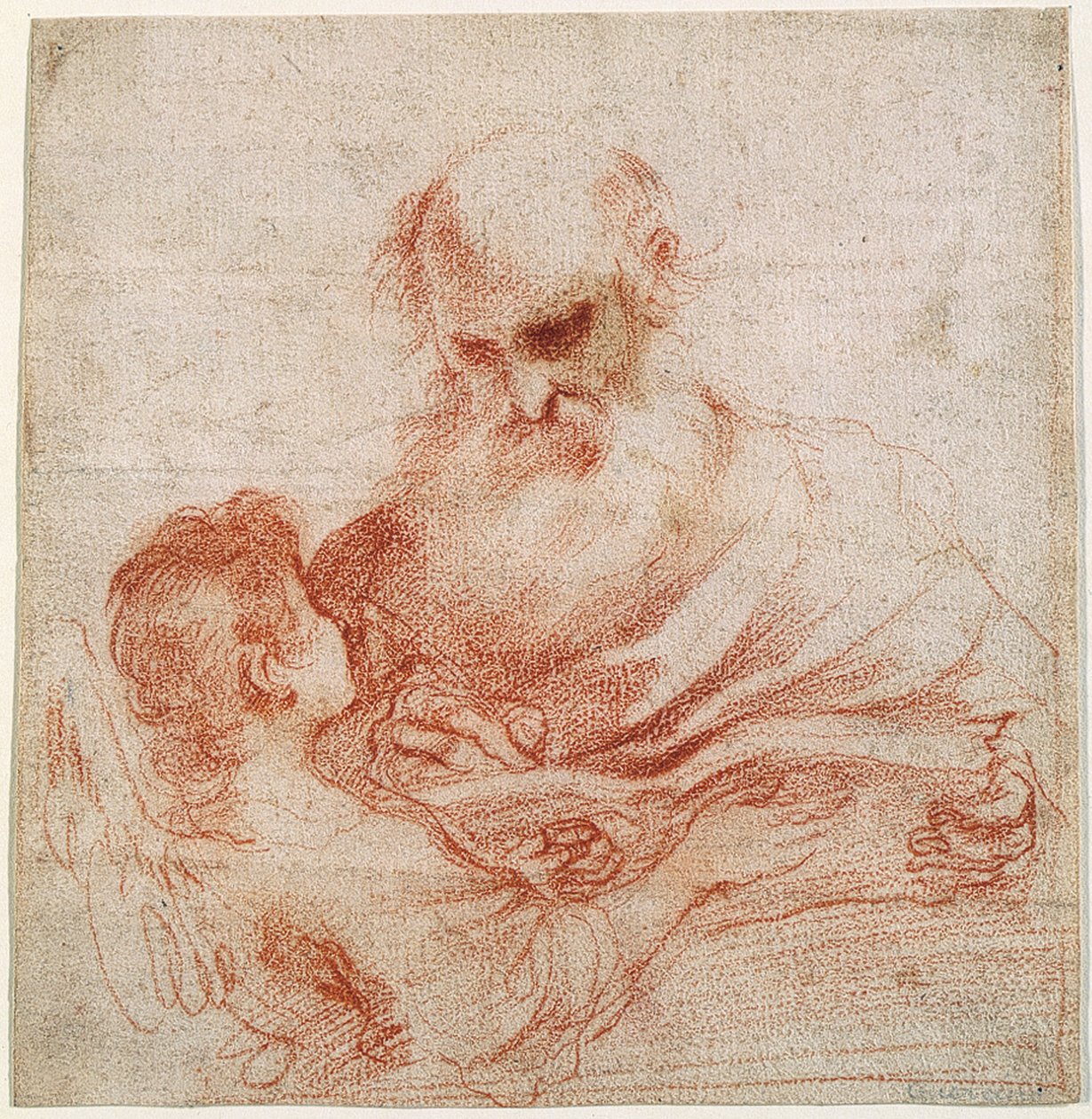 De evangelist Matteüs met de engel door Guercino