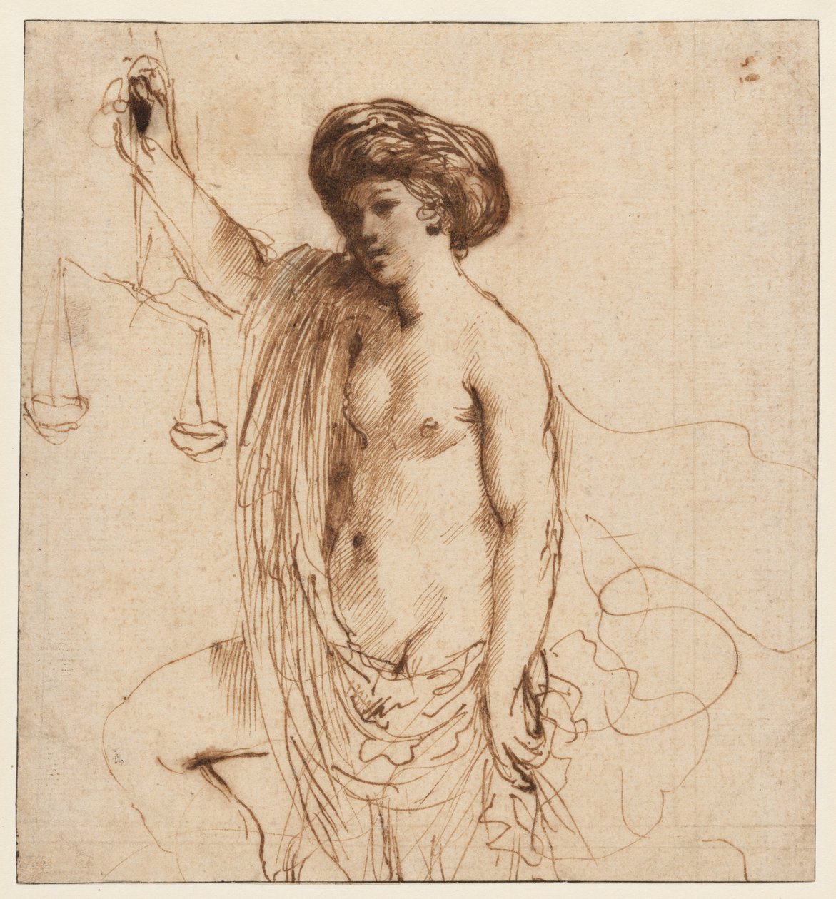 Personificatie van gerechtigheid door Guercino