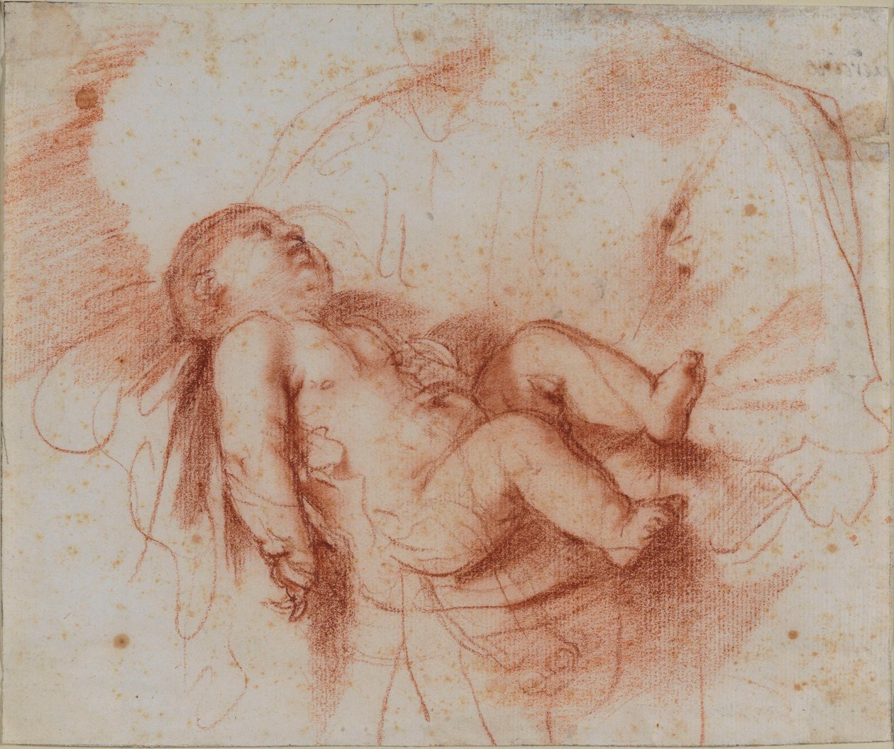 Studie des Jesuskindes, gehalten von Heiligem Simeon door Guercino