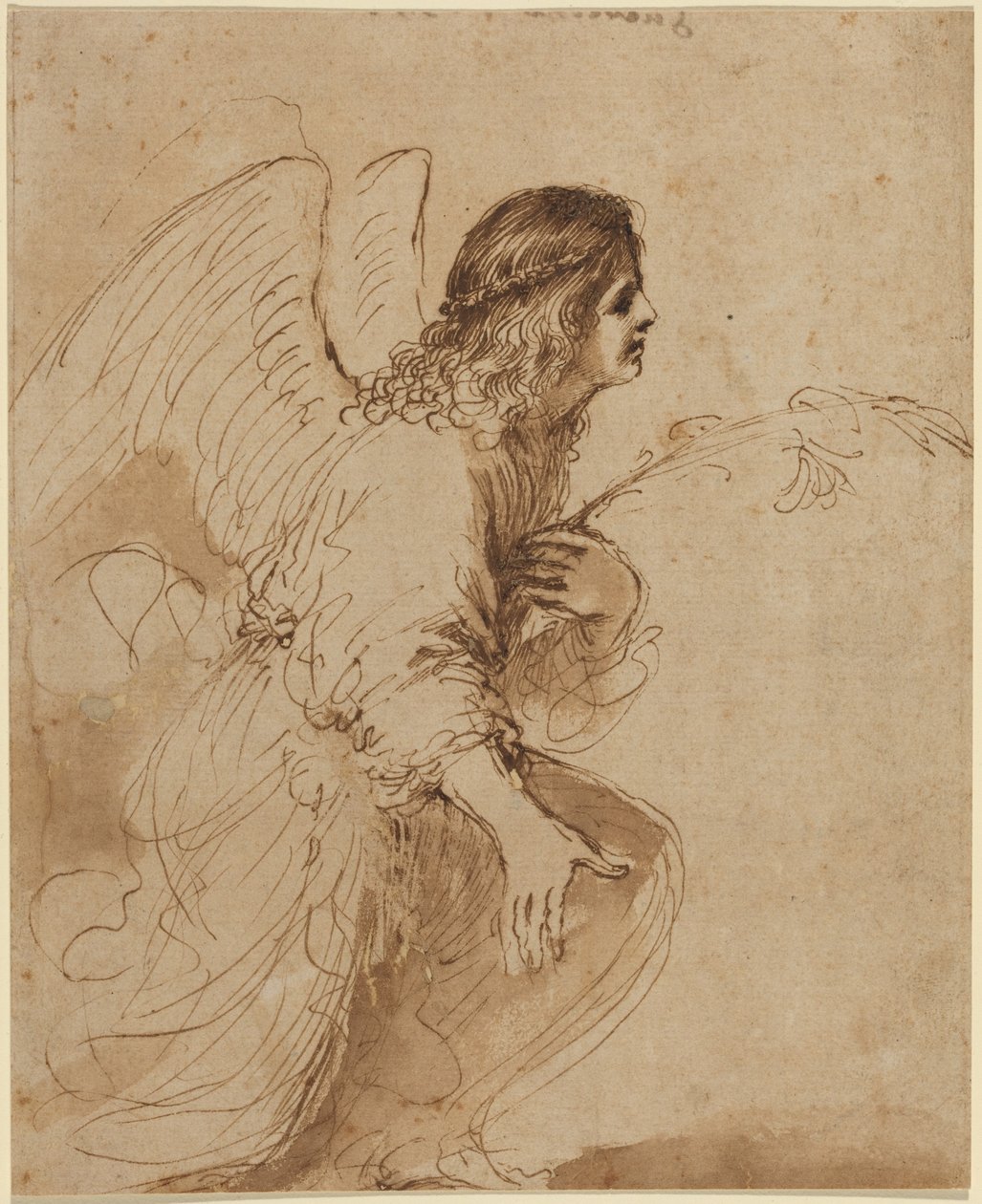 De engel van de Annunciatie door Guercino