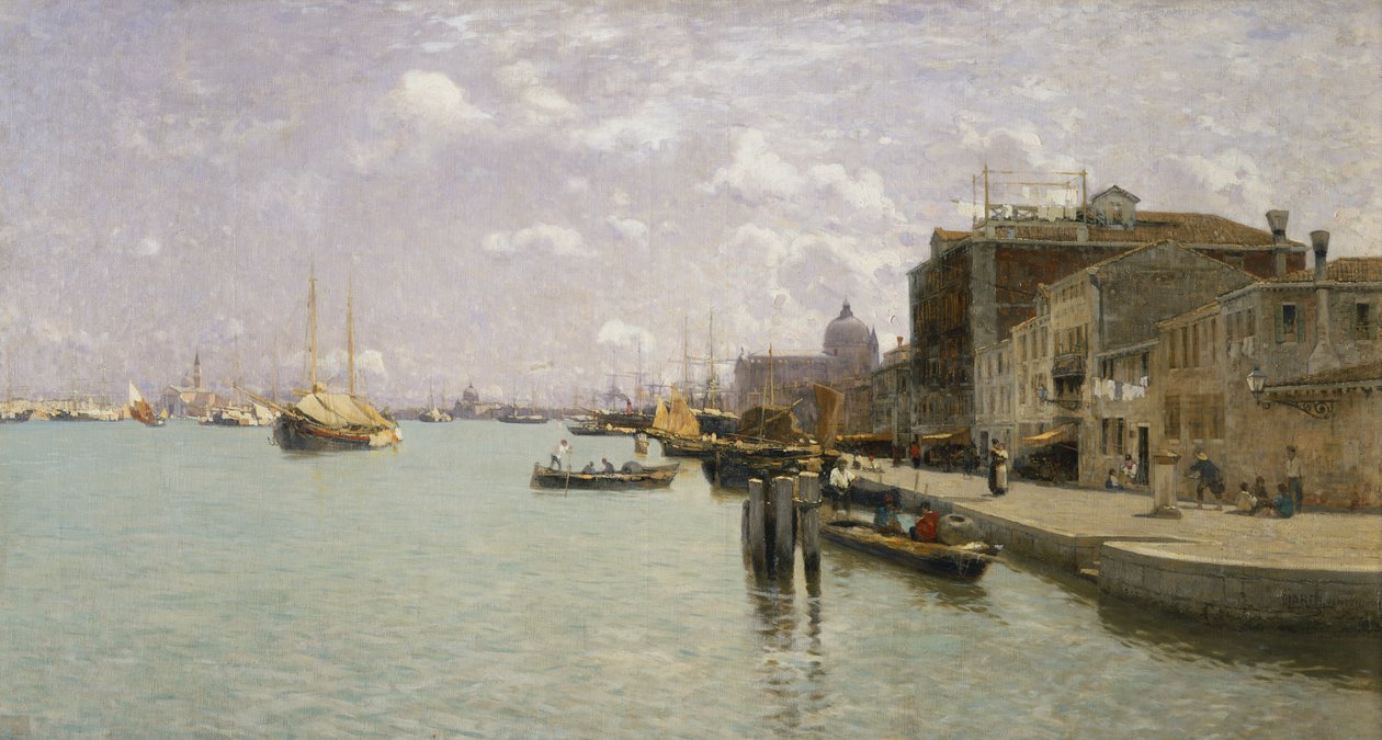 Ochtend op de Giudecca, Venetië door Guglielmo Ciardi