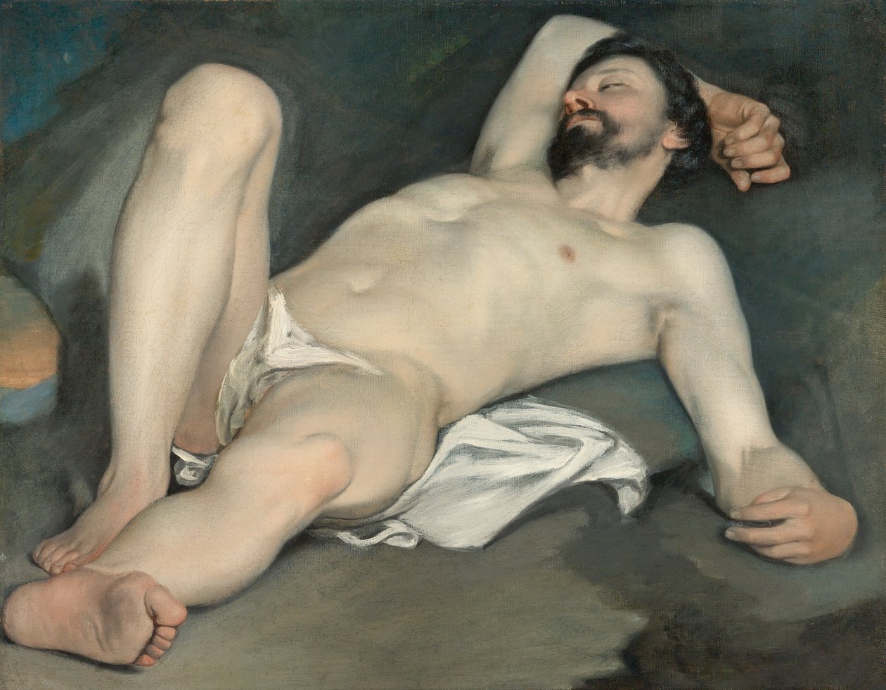 Liggende mannelijke naakt door Guido Cagnacci