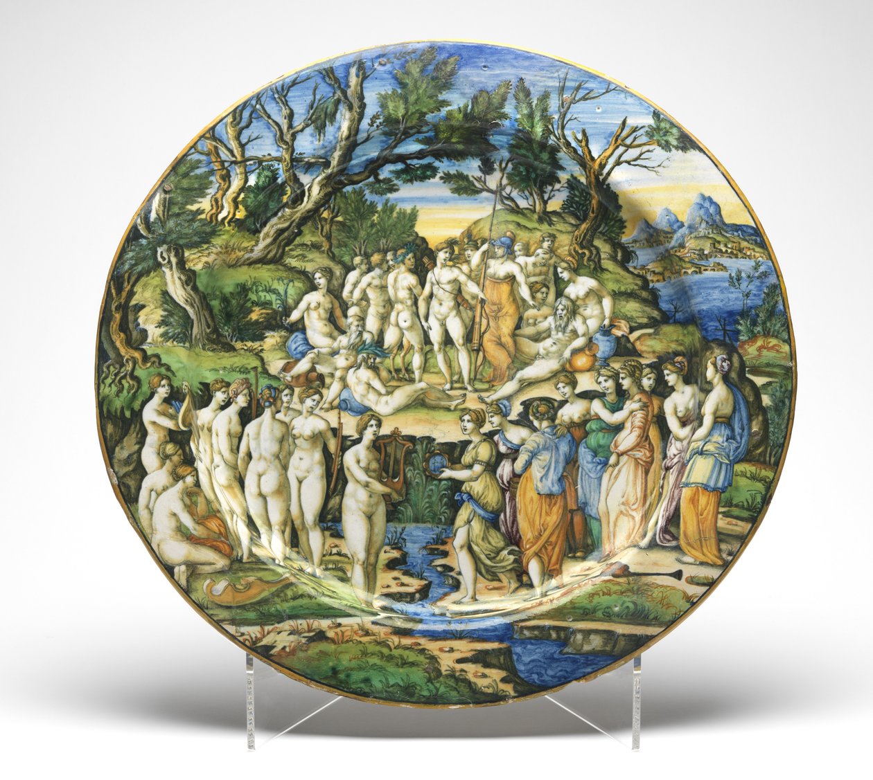 De Wedstrijd tussen de Muzen en de Pierides, c.1545-50 door Guido Durantino