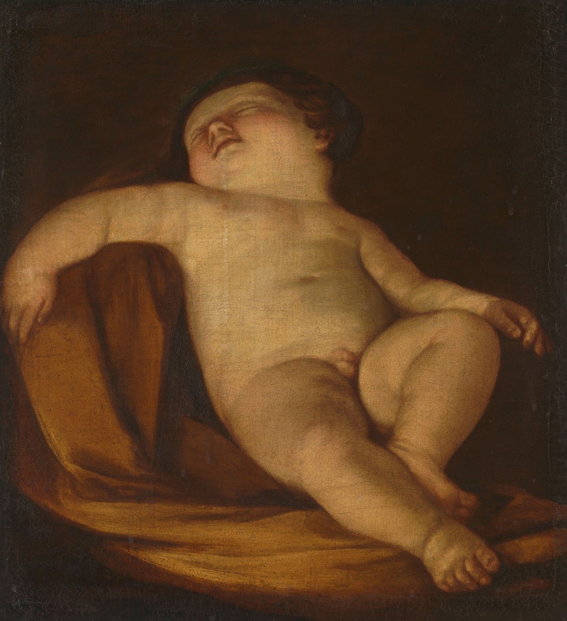 Slapende putto door Guido (after) Reni