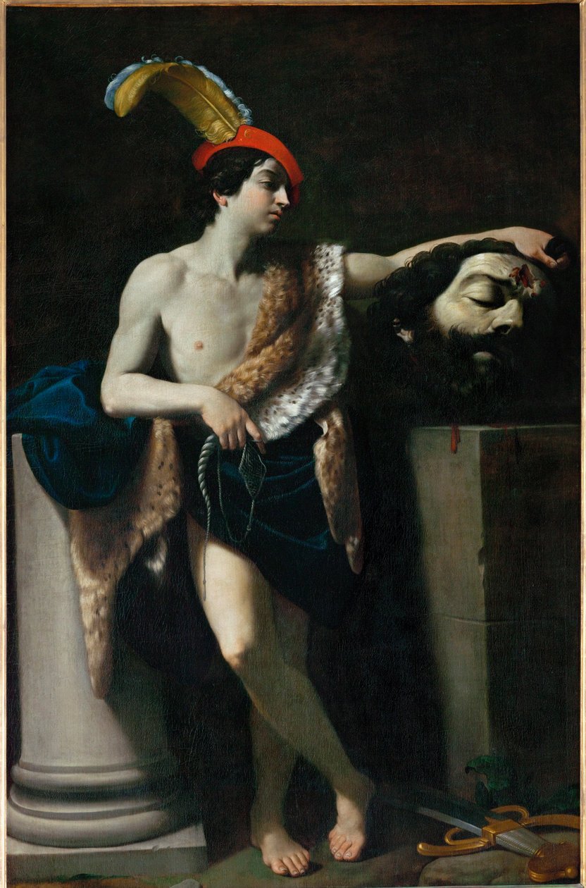 David met het hoofd van Goliath ... door Guido (follower of) Reni