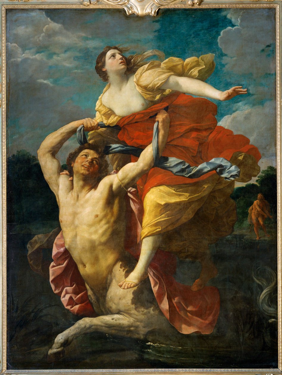 Dejanire enlevee par le centaur Nessus - Dejaneira verkracht door de centaur Nessus ... door Guido (follower of) Reni