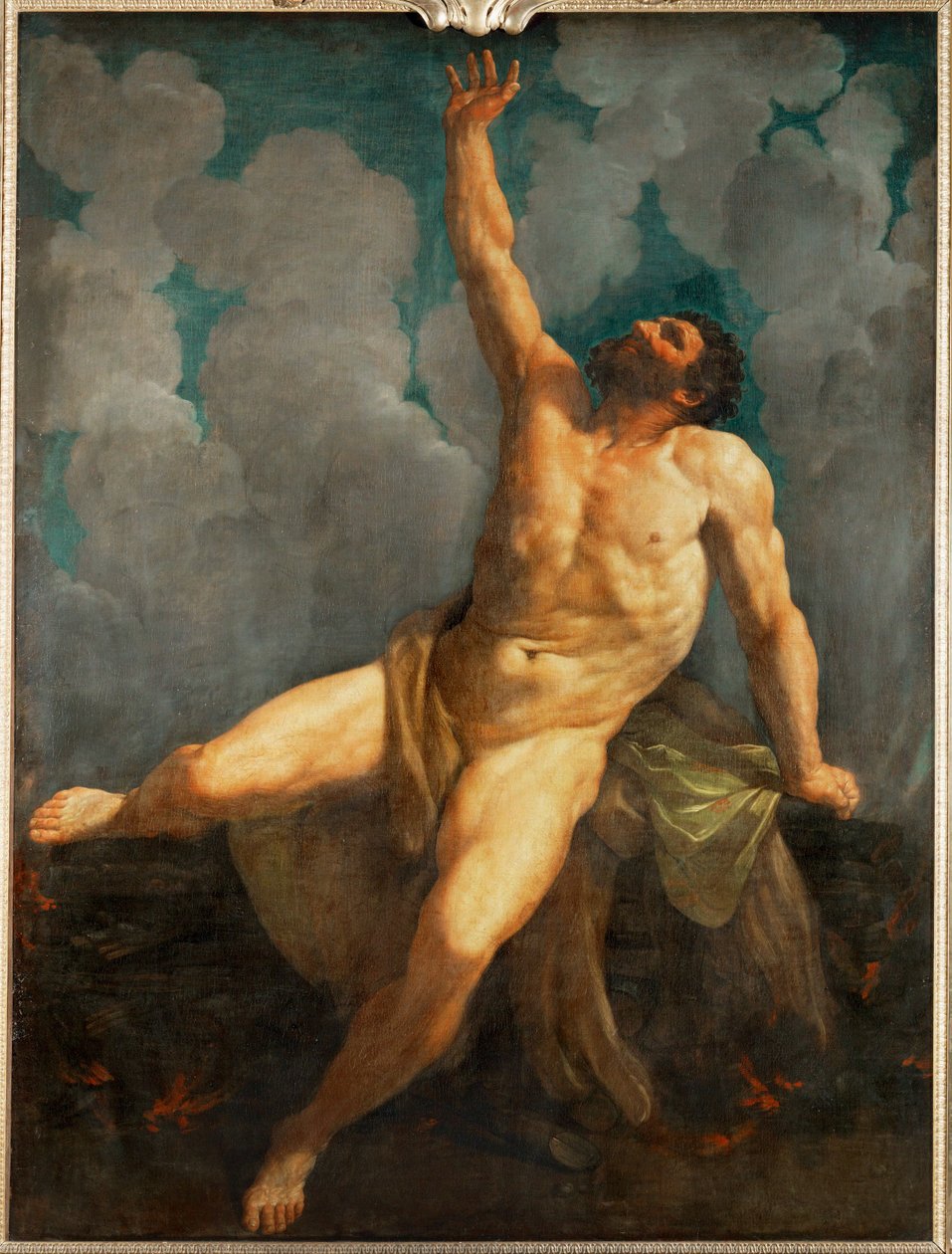 Hercules op de brandstapel ... door Guido (follower of) Reni